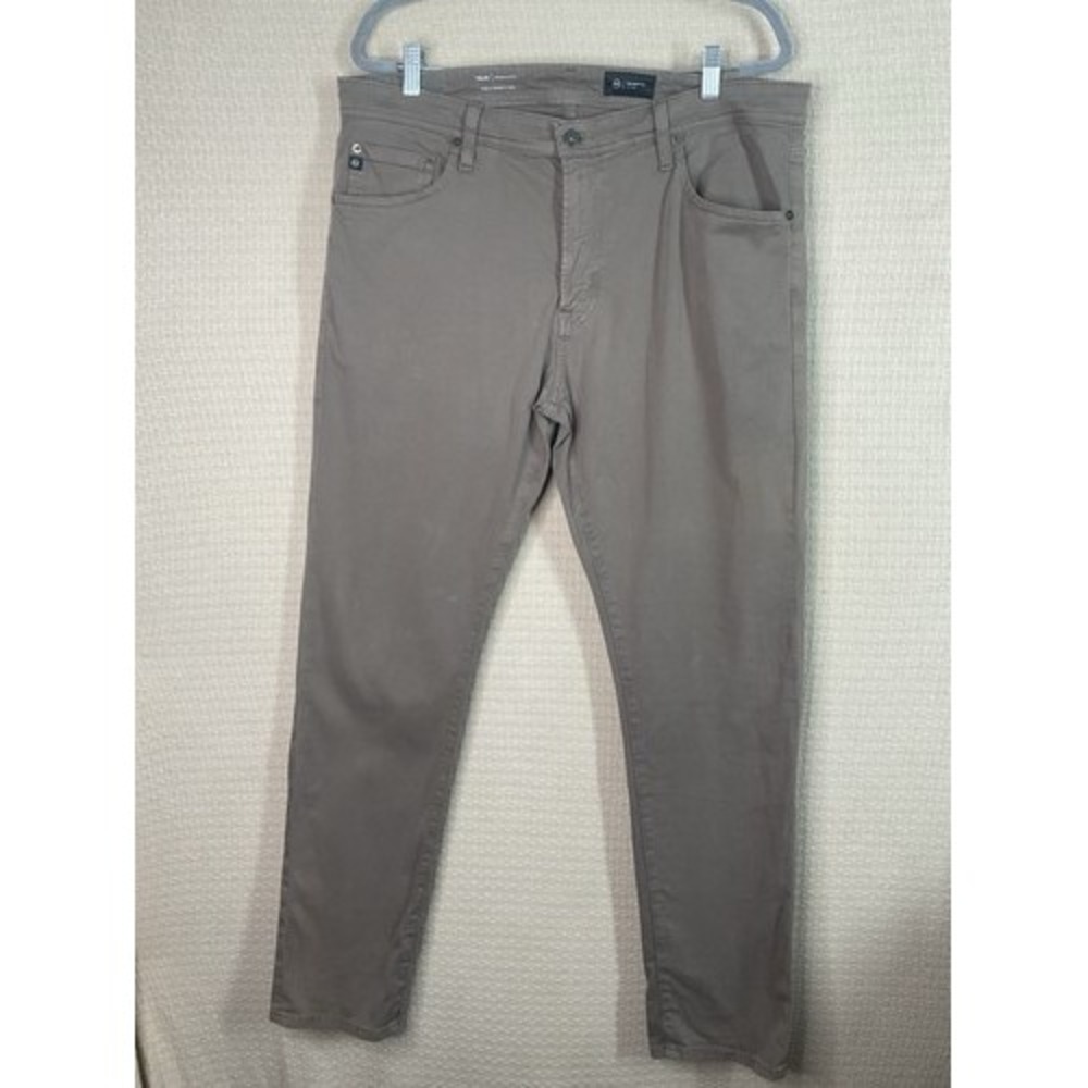 AG Adriano Goldschmied Tellis Gray Slim Straight Jeans Men 38x34 Cotton/Elastane